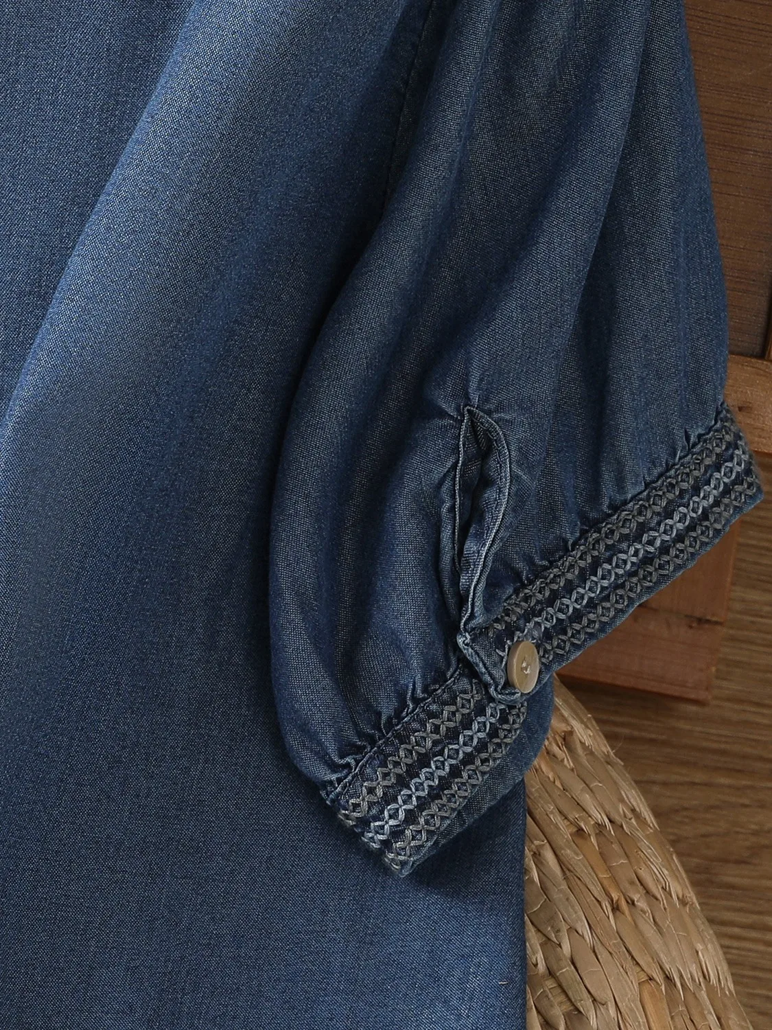Retro seda jeans ort Sve bordado irt feminino verão fino luxo high-end ele chinês sle top algodão poliéster...