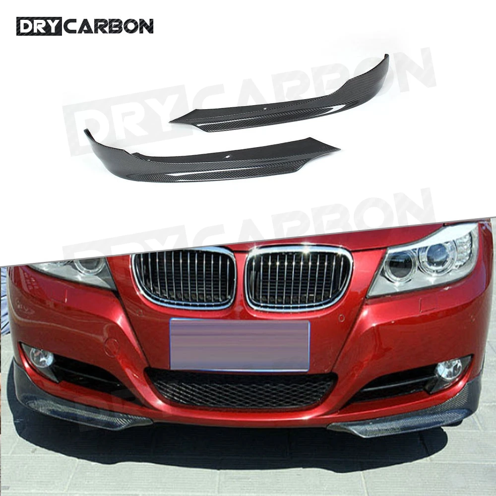 

2pcs Carbon Fiber Front Bumper Lip Splitters Chin Flaps Cupwings Aprons For BMW 3 Series E90 Base Sedan LCI 2006-2012 Car