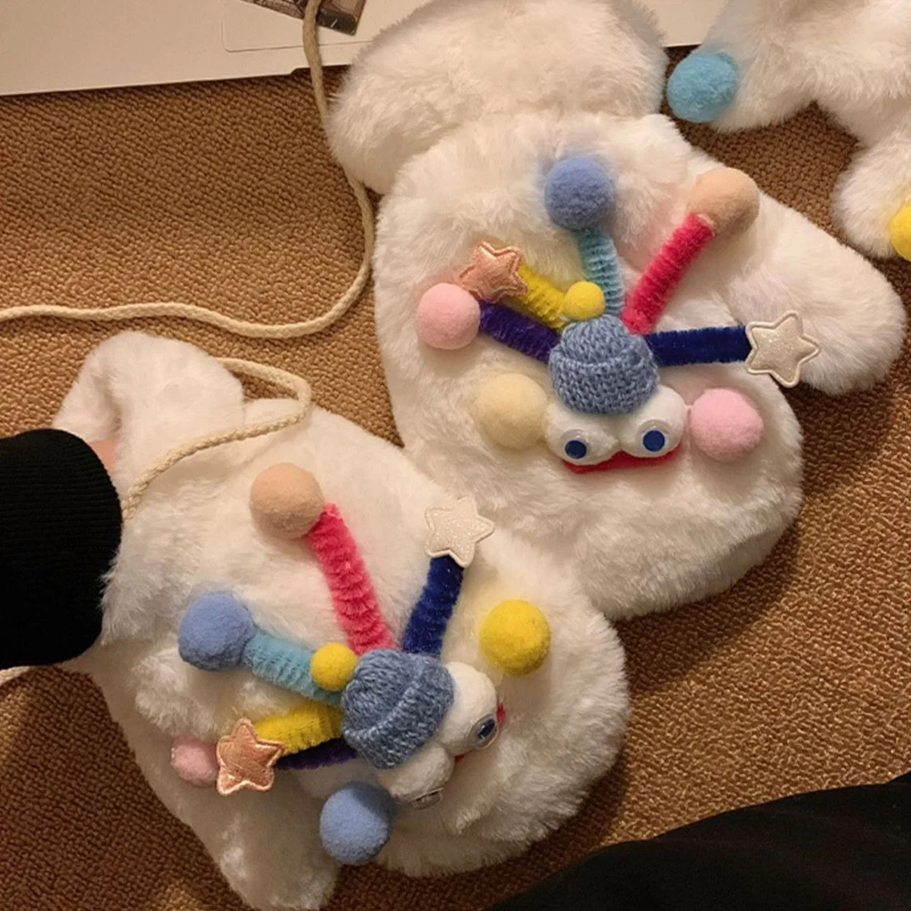 Nouveaux gants écharpe originaux mignons et en peluche épais chaud cyclisme cou suspendus gants pour l'hiver froid et coupe-vent femme étudiant cadeau