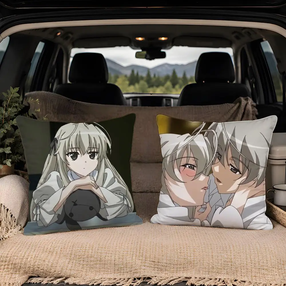 Yosuga no Sora Anime  Soft Plush  Double Print and Invisible Zipper for Sofa Home Car Use Cushion Cover