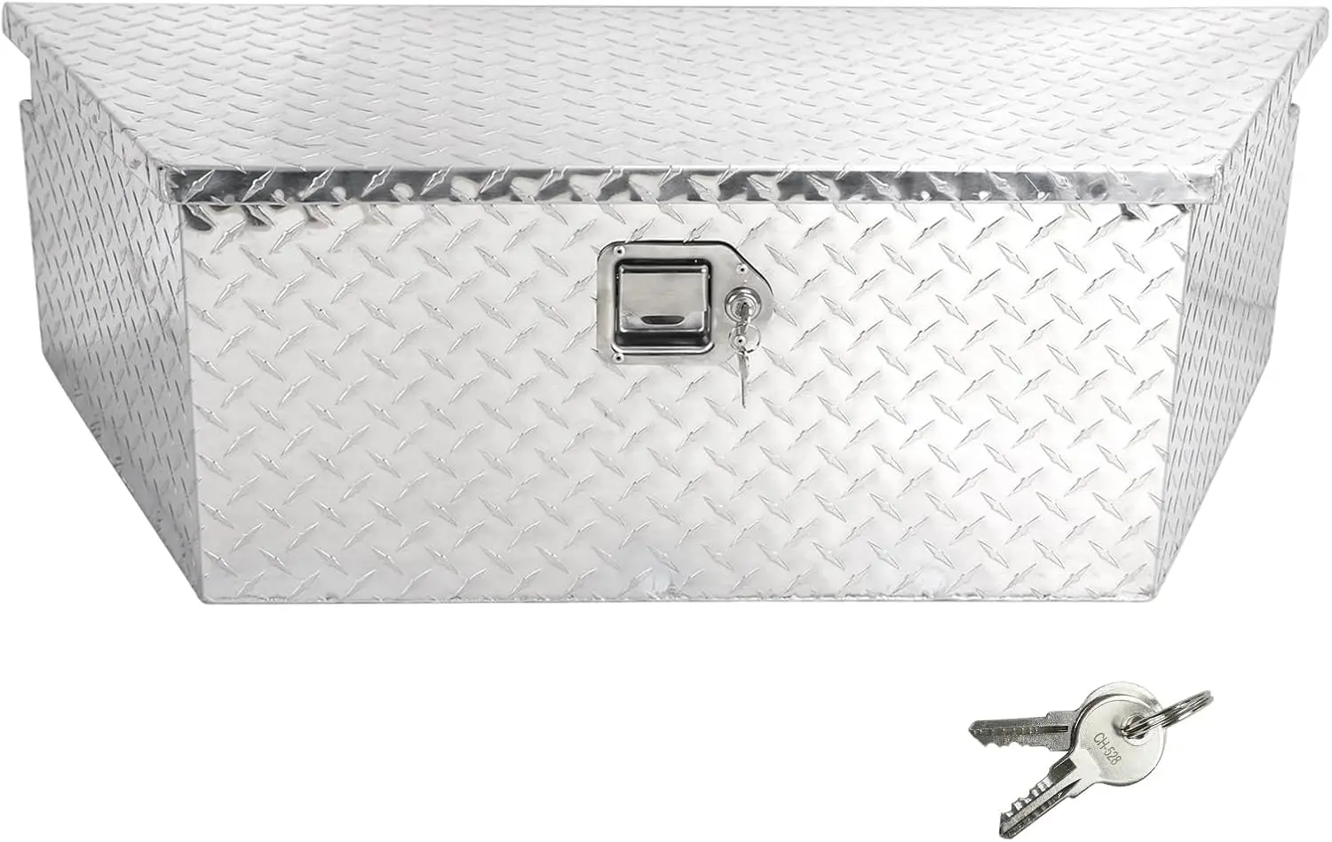 

Silver Heavy Duty Aluminum Diamond Plate Trailer Tongue Box with Lock and Keys, for Secure Tool Storage