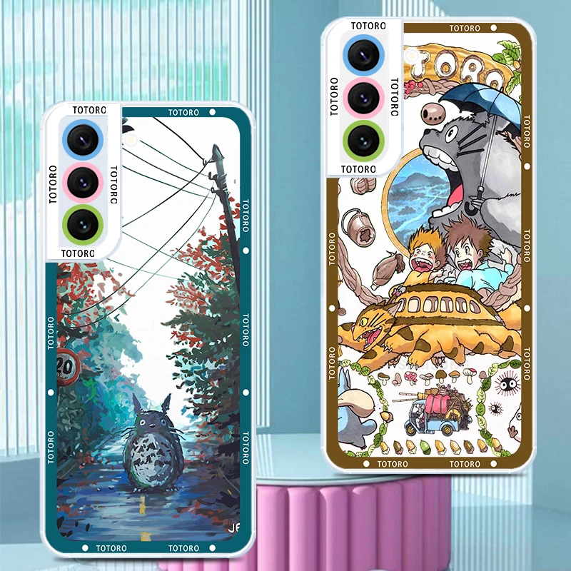 Hayao Miyazaki Animation For Samsung S24 S23 S22 S21 S20 Pro FE Ultra A23 A52 A53 A71 Angel Eyes Transparent Phone Case