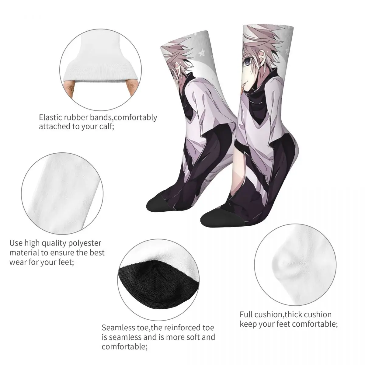 Autumn Winter Harajuku Unisex Anime Hunter X Hunter Cartoon Socks Killua Zoldyck Breathable Skateboard Socks