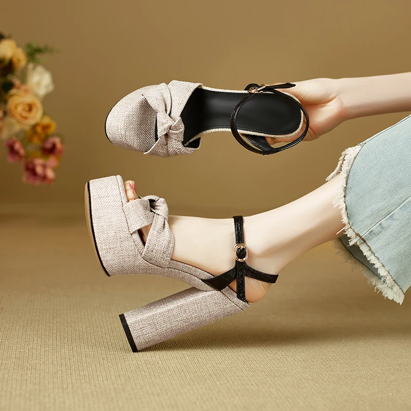 

Women shoes Modern Sandals Party women sandals 2025 Super Party Women's genuine leather high heels