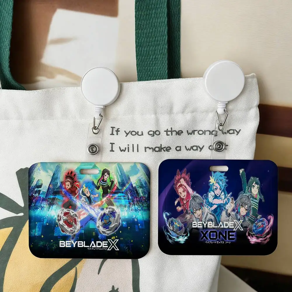 B-Beyblade X Classic, 1 unidad, soporte deslizante para tarjetas de identificación con ventana transparente, protector de tarjetas de identificación para oficina, escuela, personal, estudiantes