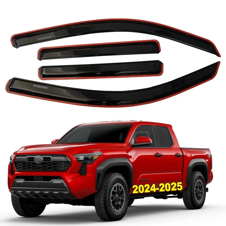 

In-Channel Rain Guards Window WIND Deflectors Vent Visors Car Window Ventshade Ventvisor for Toyota Tacoma 2024-2026 4pcs/set