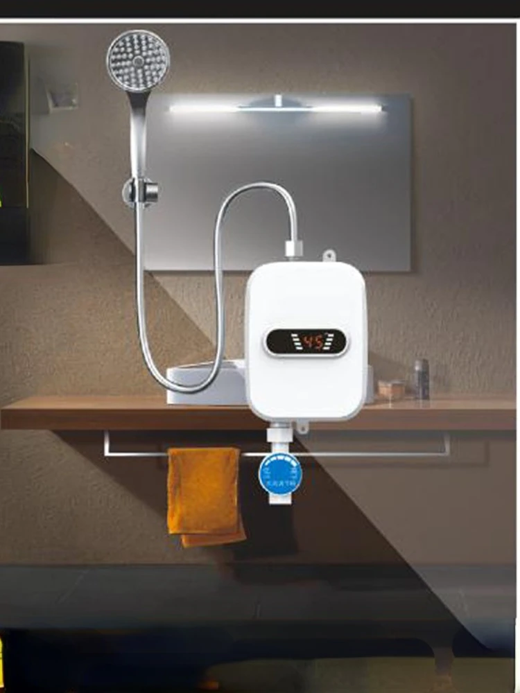 คือร้อน Thermostatic เครื่องทำน้ำอุ่นไฟฟ้าขนาดเล็กเครื่องทำความร้อนฟรีเก็บ Fast เครื่องทำน้ำอุ่นเครื่องทำน้ำอุ่นก๊อกน้ำร้อนทันที