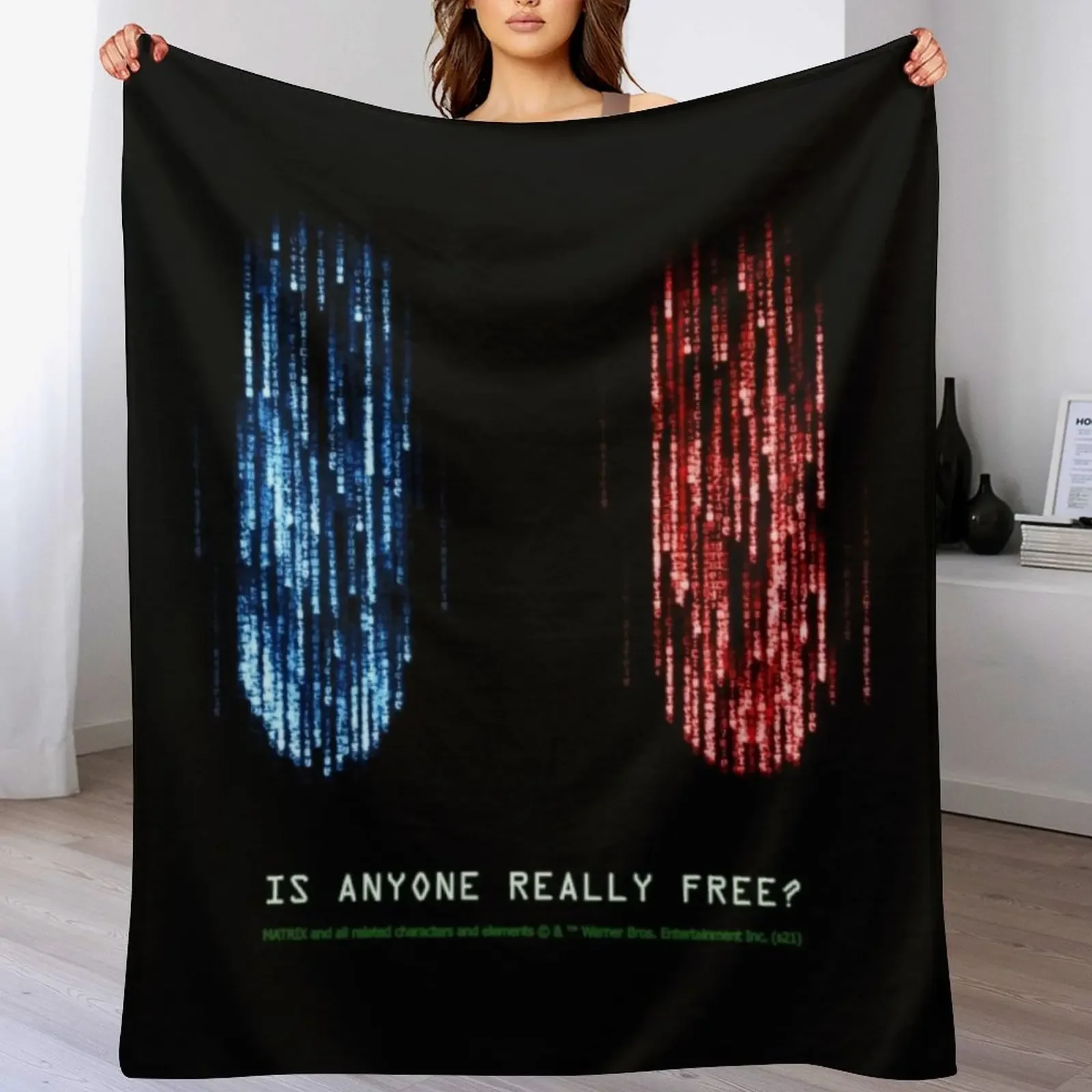 

The Matrix Is Anyone Really Free Quote 4 | Resurrections | 2021 Throw Blanket Beach heavy to sleep Soft Blankets