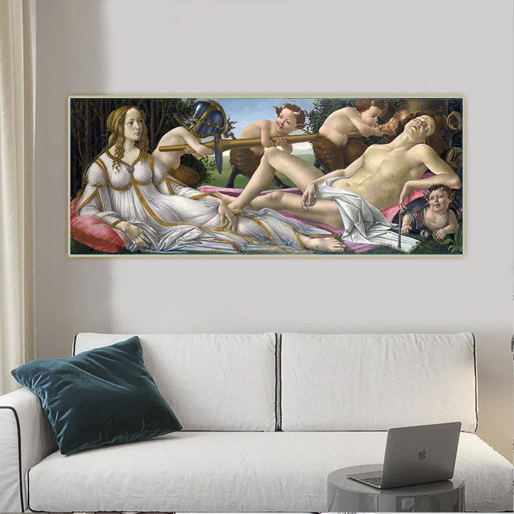 Sandro Botticelli《Venus and Mars》Canvas Oil Painting Artwork Poster Picture Wall Background Decor Home Decoration