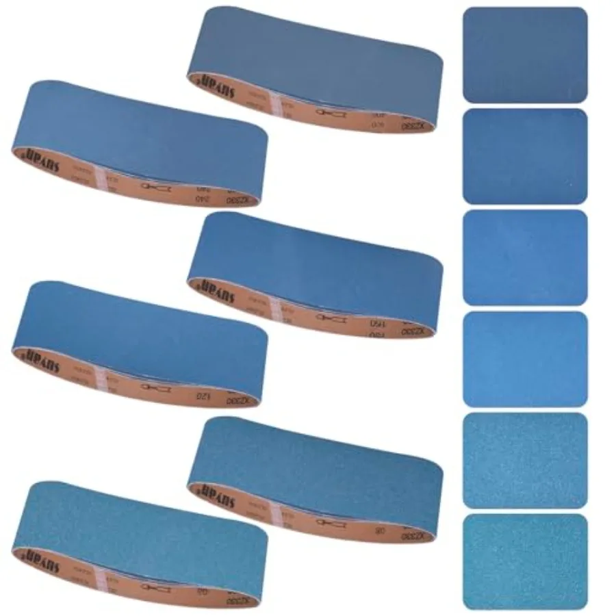 

4x36 Inch Sanding Belts 18 Pcs 6 Grits Sizes 3 Each of 60/80/120/150/240/400 Grits Heavy Duty Belt Sander Zirconia Belt Sander