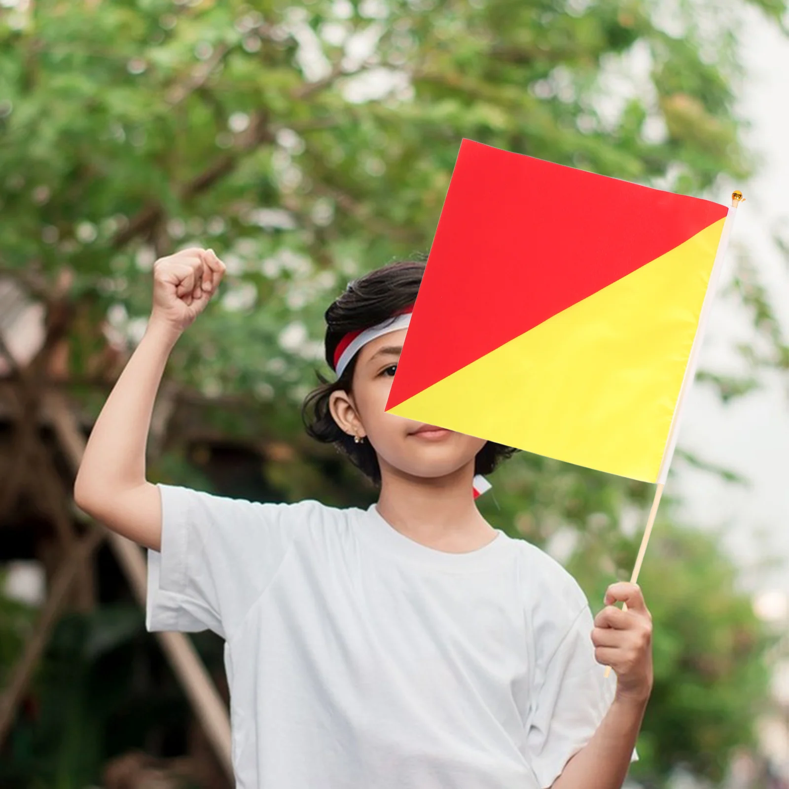 

2pcs Signal Flags Bright Color Durable Sports Events Traffic Warning Referee Training Commanding Fan Cheering