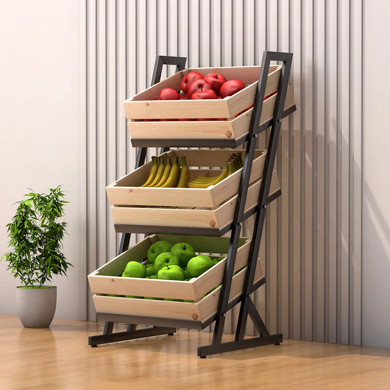 

Fruit rack Display rack Bevel display Fruit and vegetable Snack rack with wheel movable
