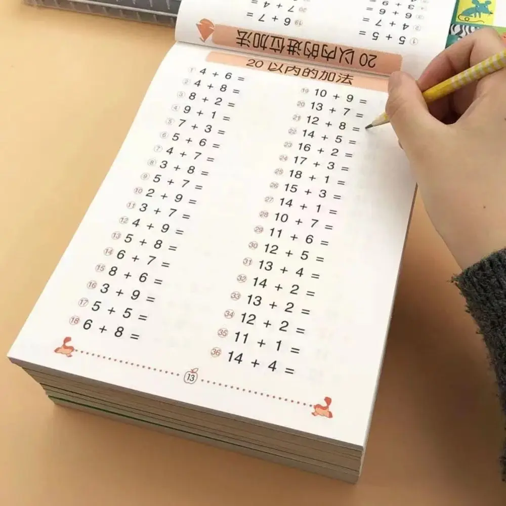 64 Pages Addition and Subtraction Arithmetic Exercise Books Quick Calculation Math Training Math Arithmetic Books 10-100