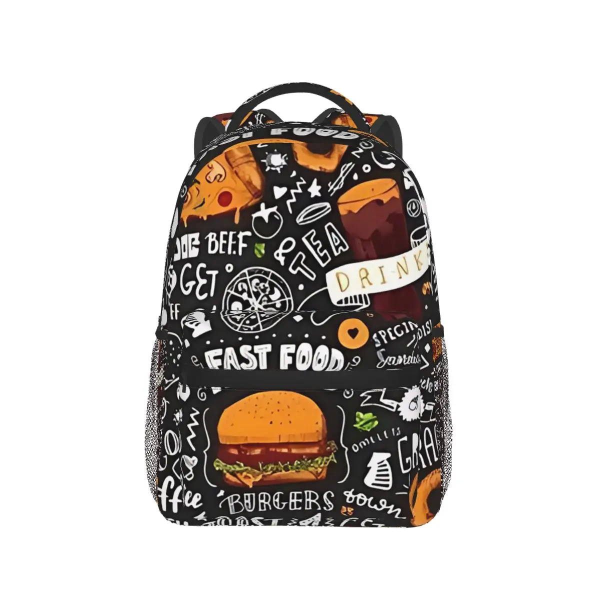 Large Hamburger Pattern Backpack Hot Sale Daypack Large Capacity Kids BookBag School Bag Shoulder Bags for Men Women
