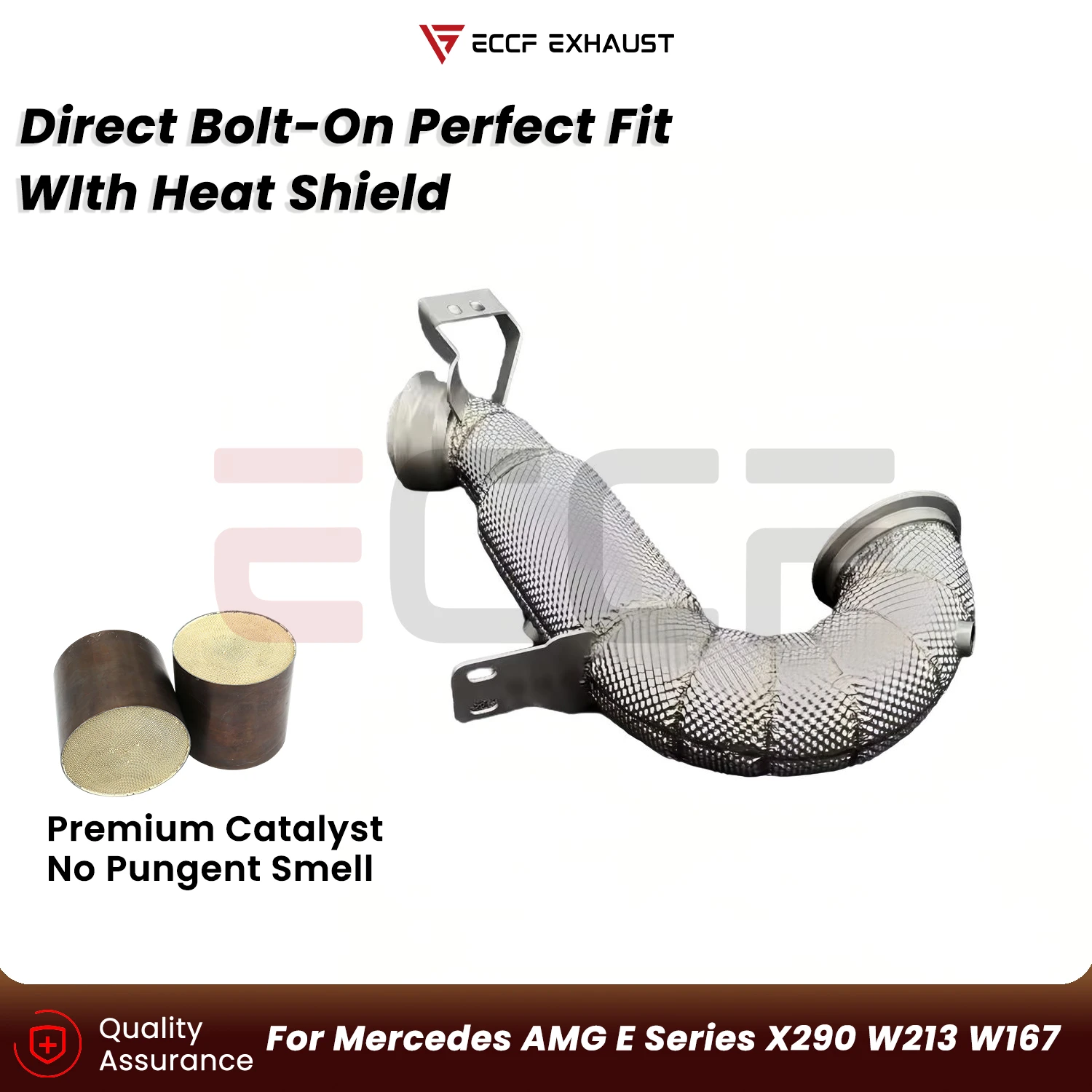 

Sporty Downpipe With Heat Shield For Mercedes AMG E Series X290 W213 W167 Aggressive Sound Plug and Play With opf