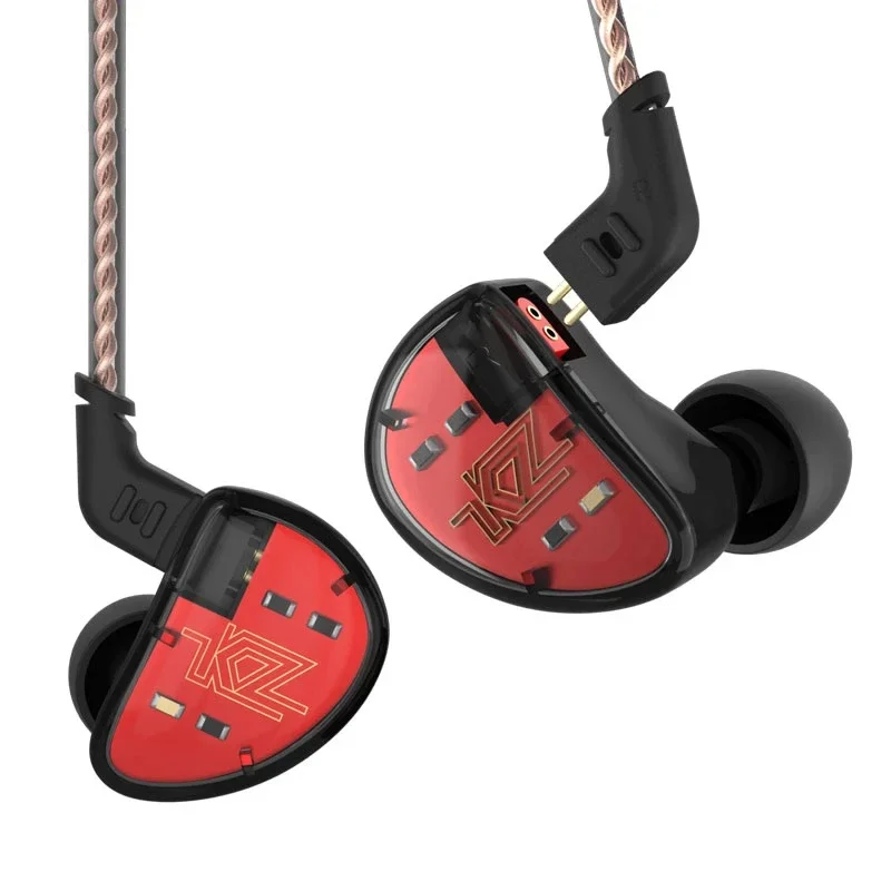 KZ AS10 5BA Hi-Fi стерео наушники-вкладыши с высоким разрешением и 2-контактным кабелем 0,75 мм, пяти сбалансированным арматурным драйвером