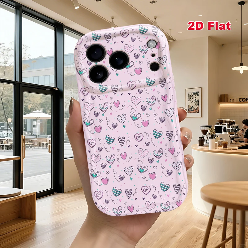 2D Flat Soft Silicone Phone Case For iPhone 17 Pro Max 16 18 Pro 13 11 15 14 Plus 12 17 16E 17Promax Shockproof Transparent Funda Cover