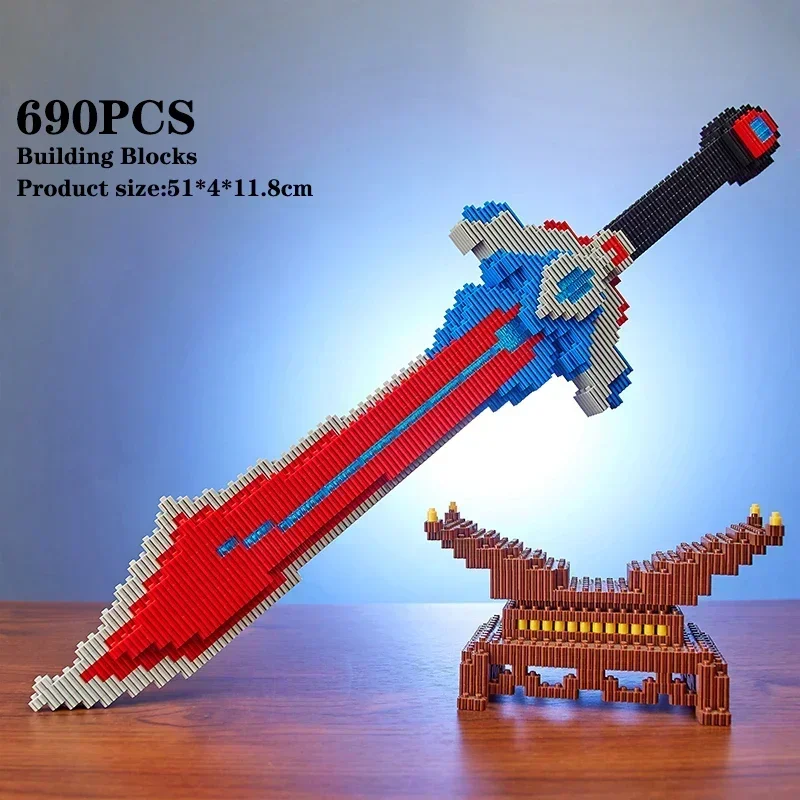 Sword Building Block Toy Model Cosplay Simulation Sword Assembled Toys Ninja Knife Weapon Bricks Toys Creative Gift For Children image 2