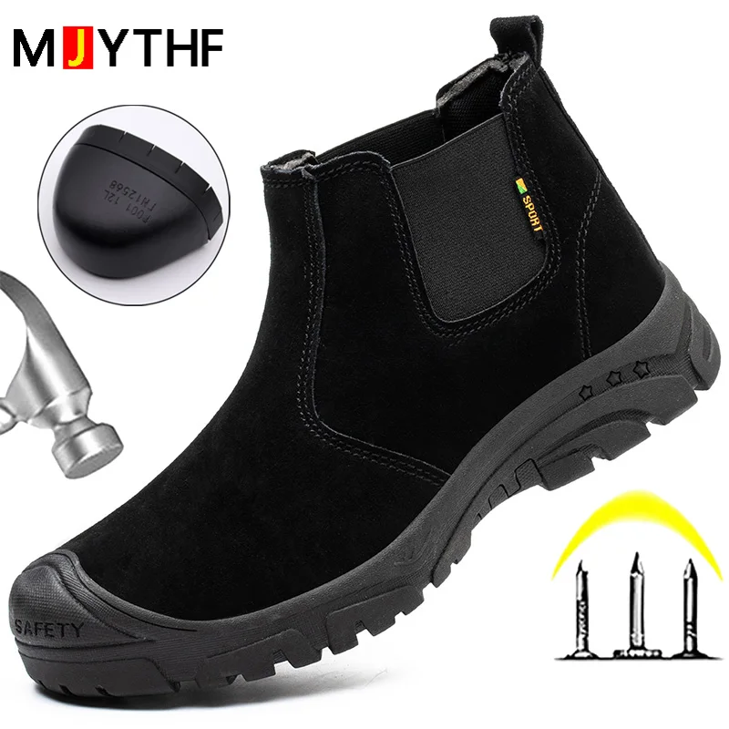 2026 New Men Boots Safety Shoes Work Men Welder Shoes Lightweight Chelsea Boots Men Work Shoes Indestructible Industrial Shoes