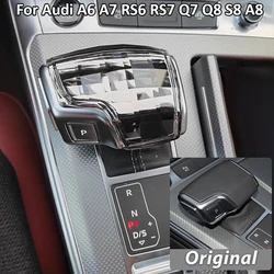 Crystal Gear Stick Shfit Knob Cover Shifter Cap for Audi A6 C8 A7 RS6 RS7 Q7 Q8 S8 2019 2020 2021 RS Sline Logo Upgrade Interior