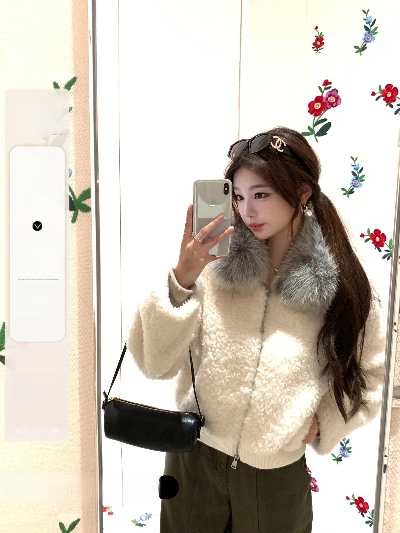 

Dearhua Ba Fur Collar ort Plu Leather Jaet Warm eep Fur Trimmed ort Coat Women's Commute Sle Long Sve