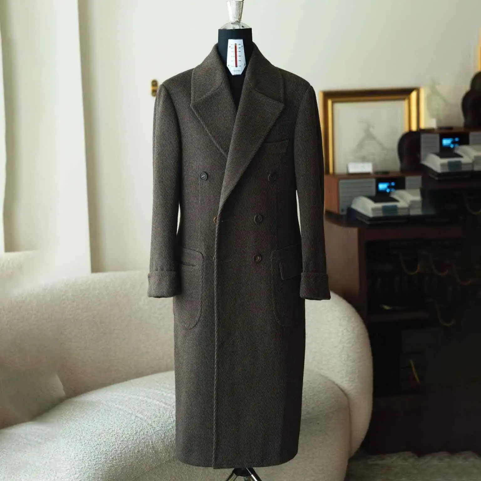 معطف أنيق للرجال بدلة زفاف شتوية بدلة زفاف بقصة ضيقة معطف للحفلات مصمم خصيصًا للعريس والمناسبات الرسمية مقاس مخصص