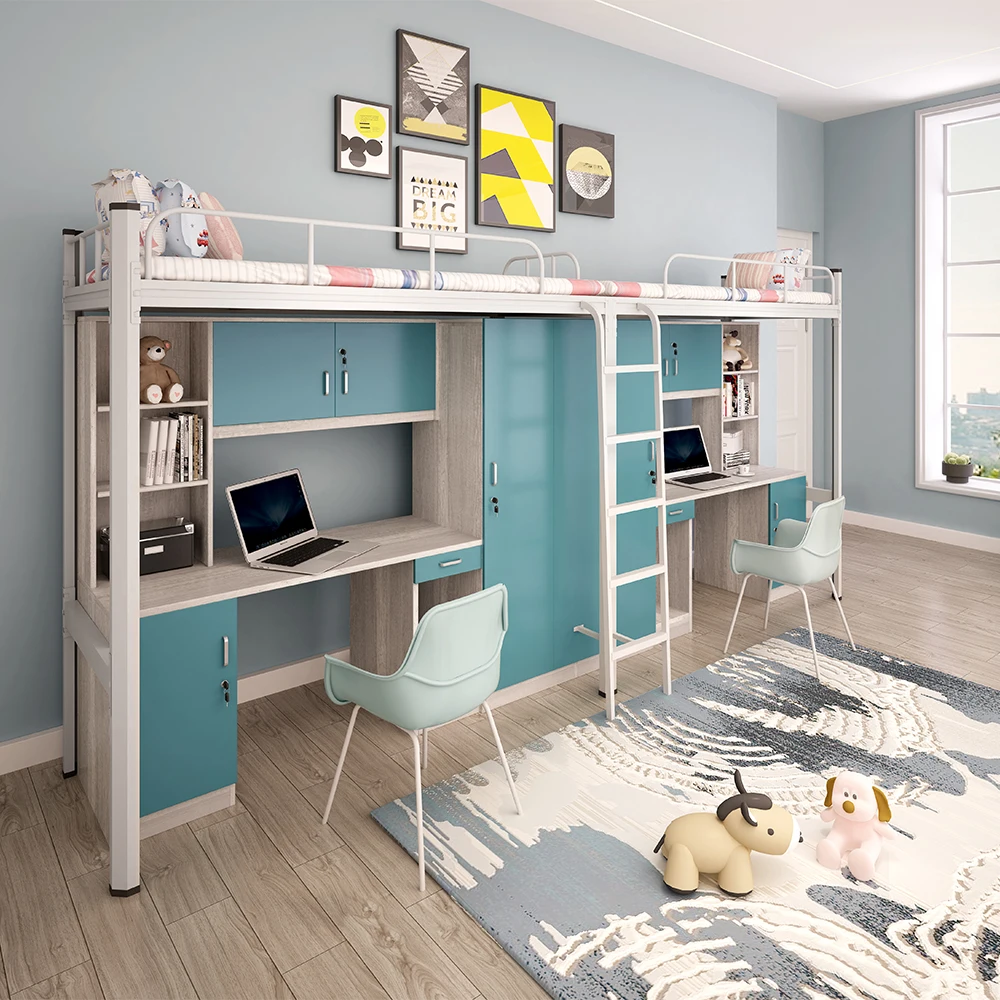 Bedroom Furniture Iron Kids Loft Iron Twin Bunk Beds With Study Table