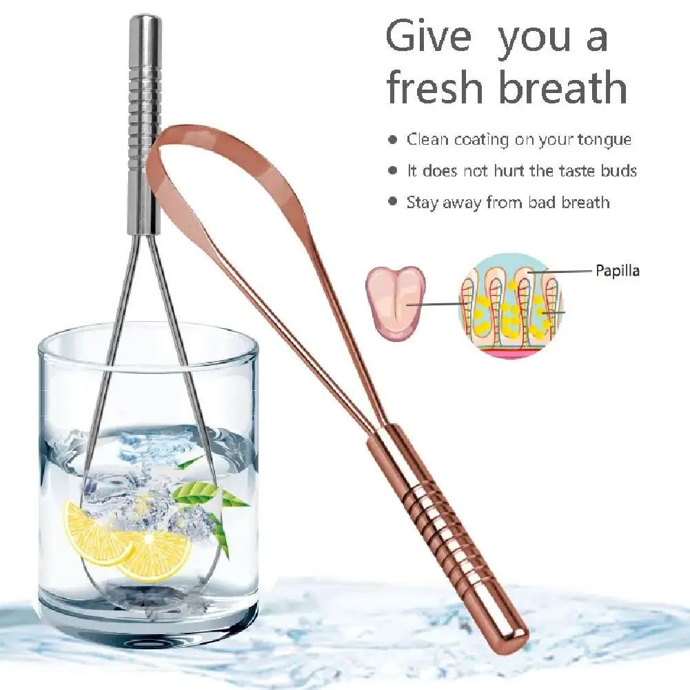 

304 Steel Tongue Scraper Single Handle Tongue Cleaner for Adults Tongue Brush Dental Hygiene Oral Care Tool T2C5