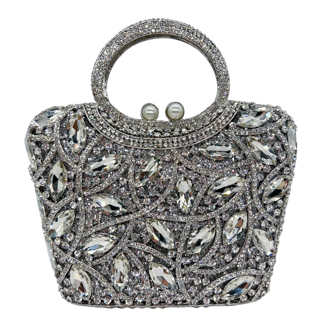 

High Quality Luxury Hand Handle Diamond Bag, Diamond Wedding Party, Hand Bag, Evening Bag, Crystal Clutch Bag for Women with gor