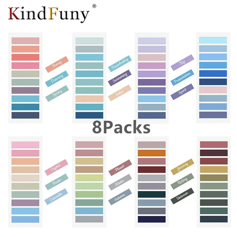 KindFuny 1600 Sheets Transparent Sticky Notes Self-Adhesive Annotation Books Bookmarks Memo Pad Index Tabs Stationery