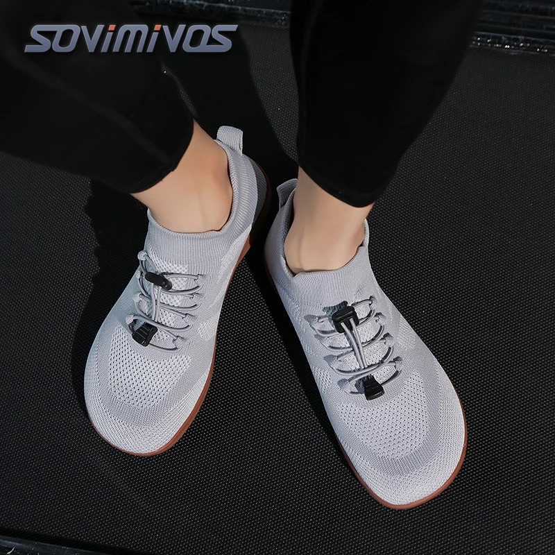 

Дышащие кроссовки-носки унисекс SOVIMIVOS, удобные в носке и снятии, вязаные прогулочные туфли для вождения, путешествий и прогулок
