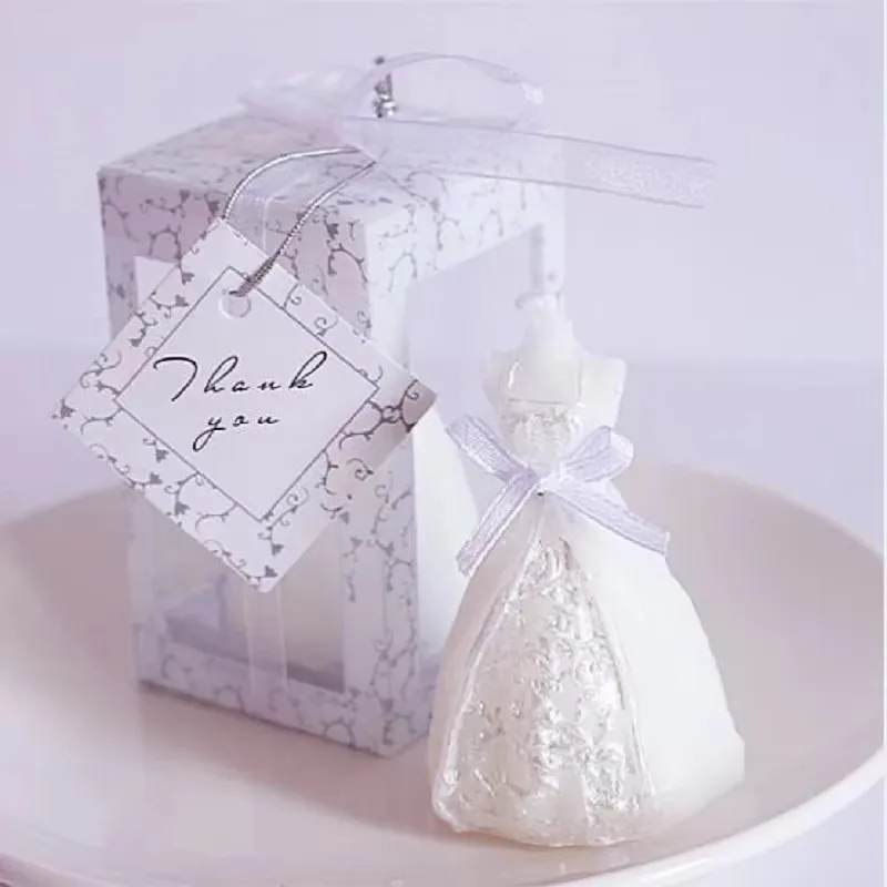 140pcs wedding bride dress candle favor wedding gifts for guest wedding souvenirs