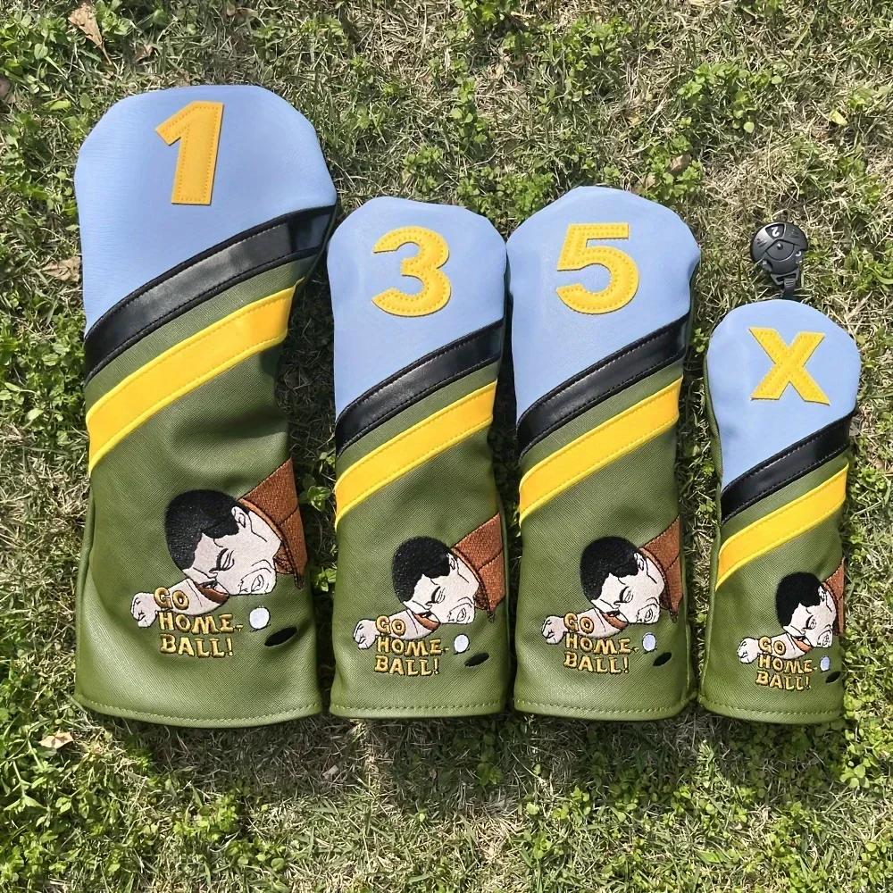 Golf Headcovers, Driver Wood Cover Set, Driver Fairway Hybrid Golf Wood Clubs Head Cover