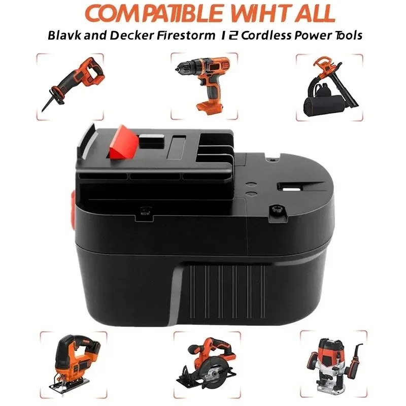Battery for Black Decker 12V 6.0Ah, A12E, A12 / HP122K, CD, PS, HP126F2K