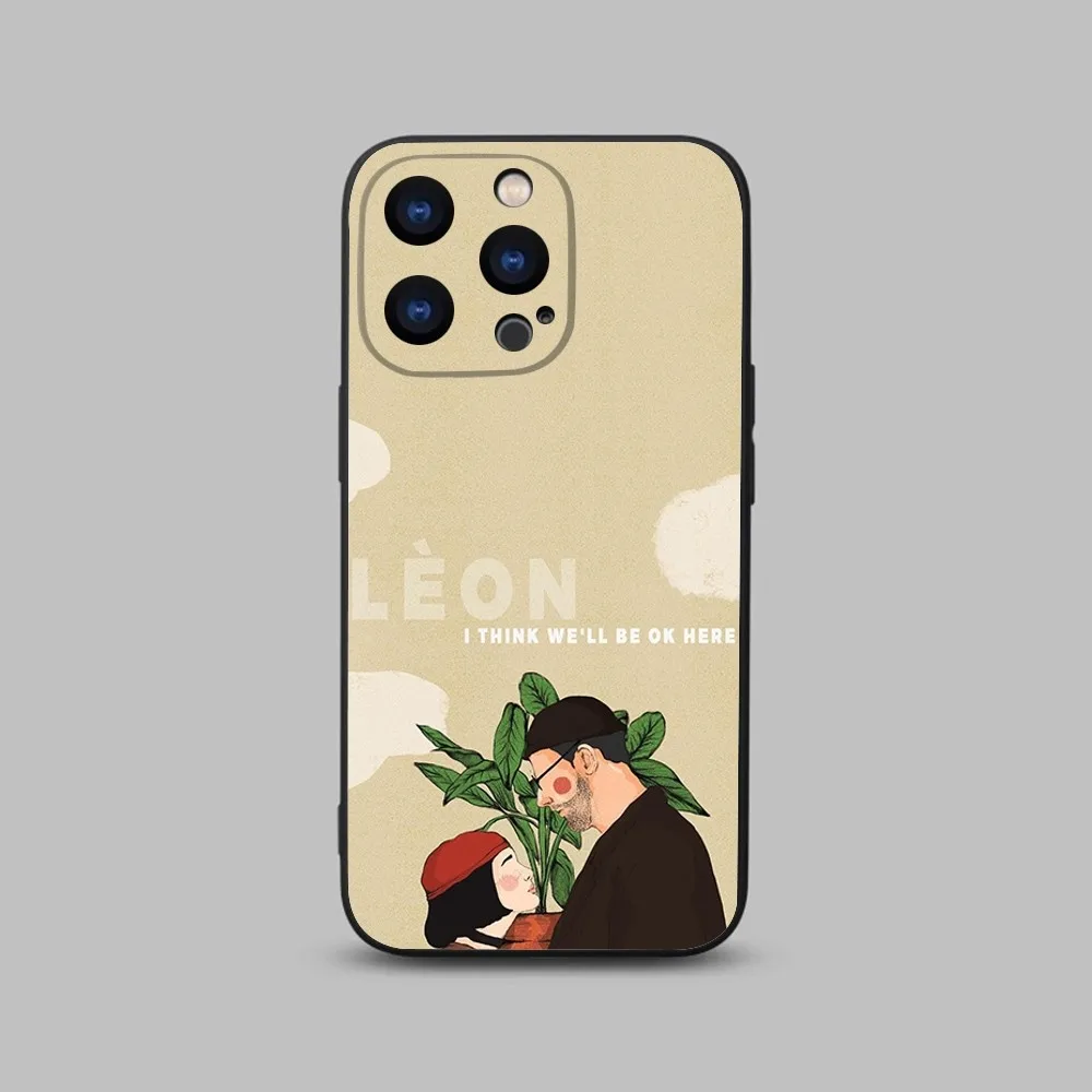 Film zabójca Leon i Mathilda etui na telefon iPhone 15,14,13,12,11 Plus,Pro,Max,XR,XS,X,7,8 Plus,SE,Mini czarny silikonowy miękki