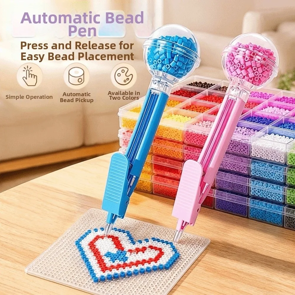 Automatic Fuse Bead Pen 2.6mm Tip Efficient Press-Type Bead Pen Ergonomic Creative Bead Positioning Pen Beading Project
