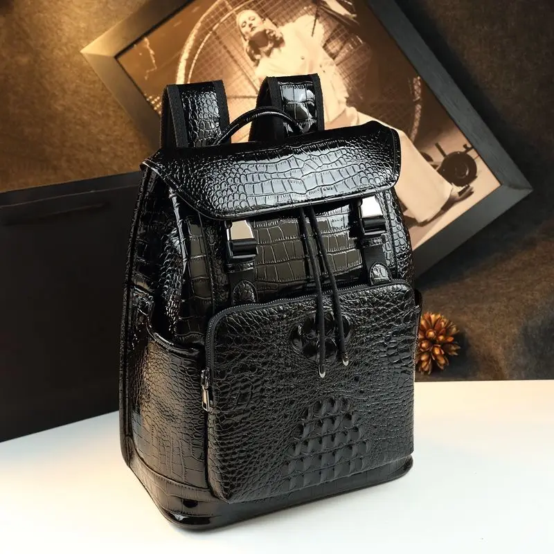 

Designer Brand New Crocodile Pattern Men's Backpack Business Leisure Backpack Large Capacity Travel Fashion Men's Bag