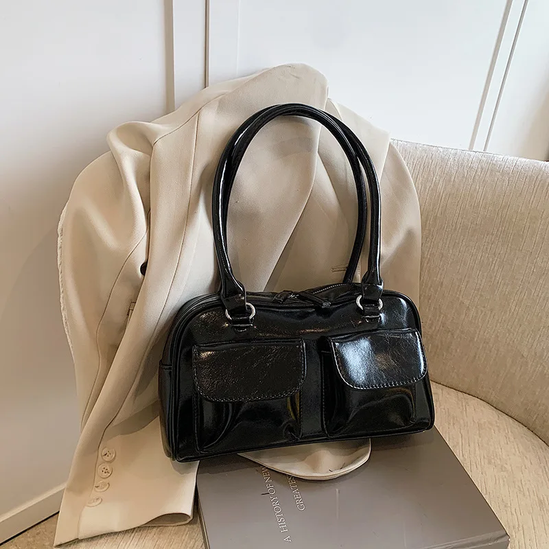 

Нишевая сумка для подмышек, большая вместительная простая сумка-тоут в стиле ретро, модная элегантная универсальная женская сумка на плечо с несколькими карманами