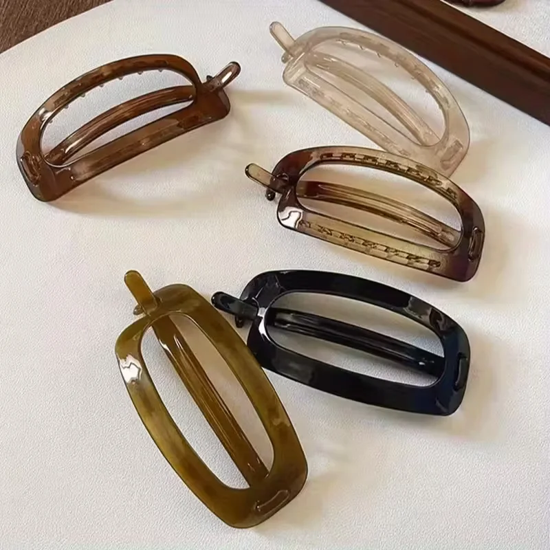 Elegante Ovale Acryl-Haarspange - Große, Vintage-Inspirierte Twist-Haarklammer für Damen | Schickes Haaraccessoire von Aylhfo – Detail 7
