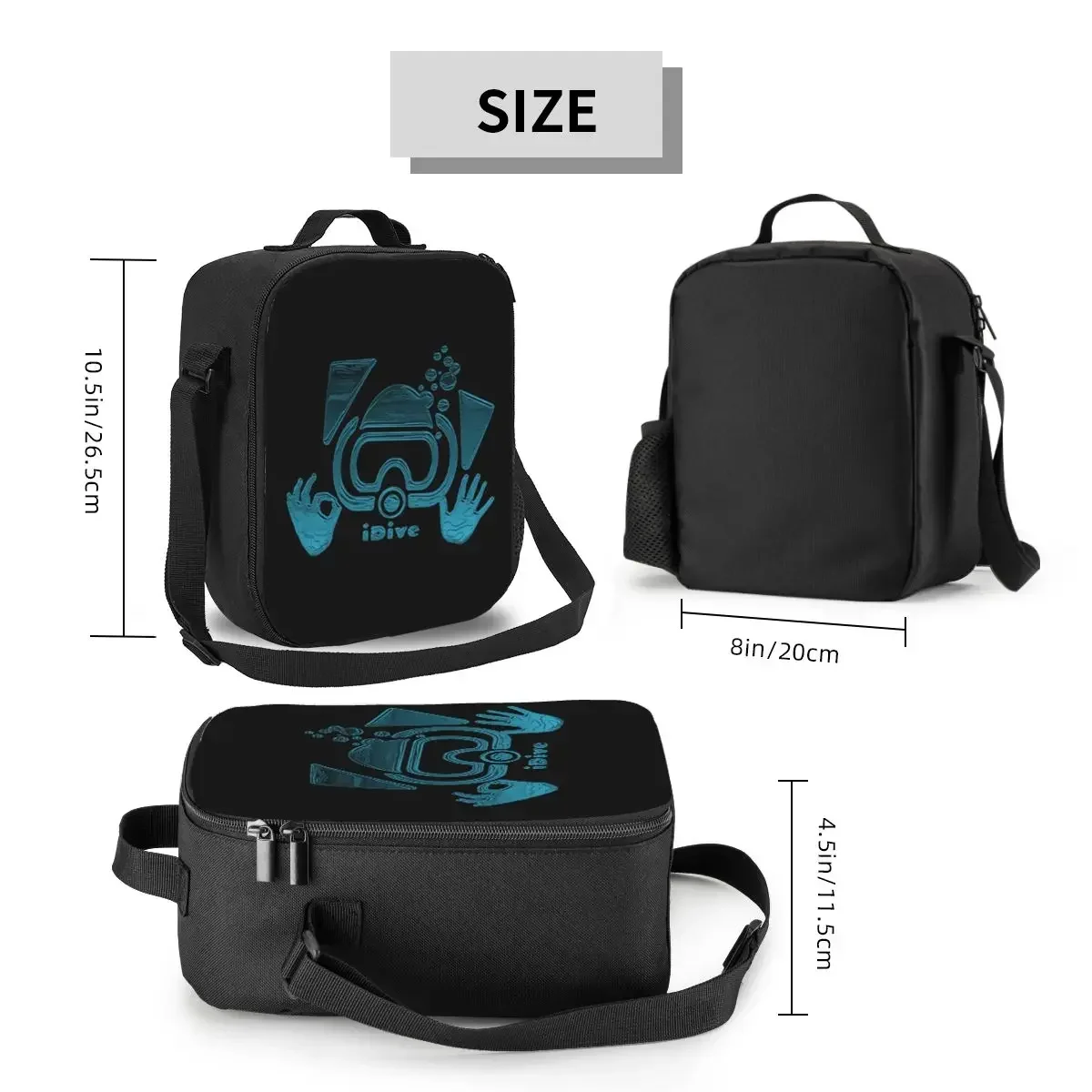 Custom Scuba Dive Lunch Bag Women Warm Cooler Insulated Lunch Box for Adult Office