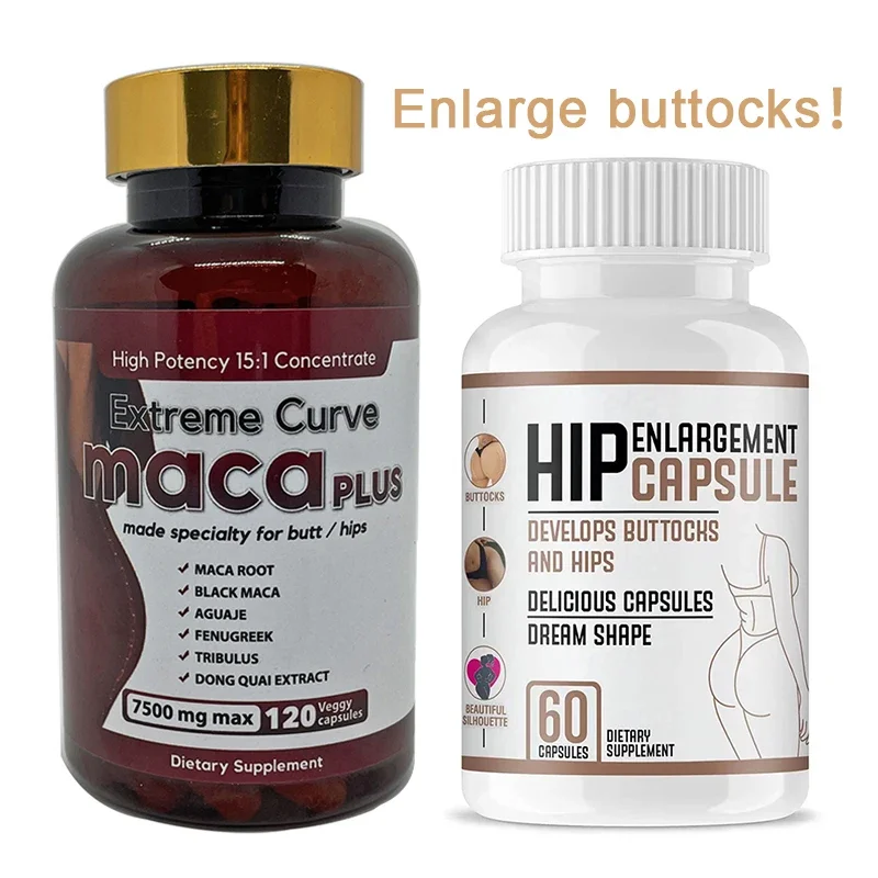 2 bottles of enhanced buttocks maca capsules+buttocks capsules plump buttocks and beautiful figure health food