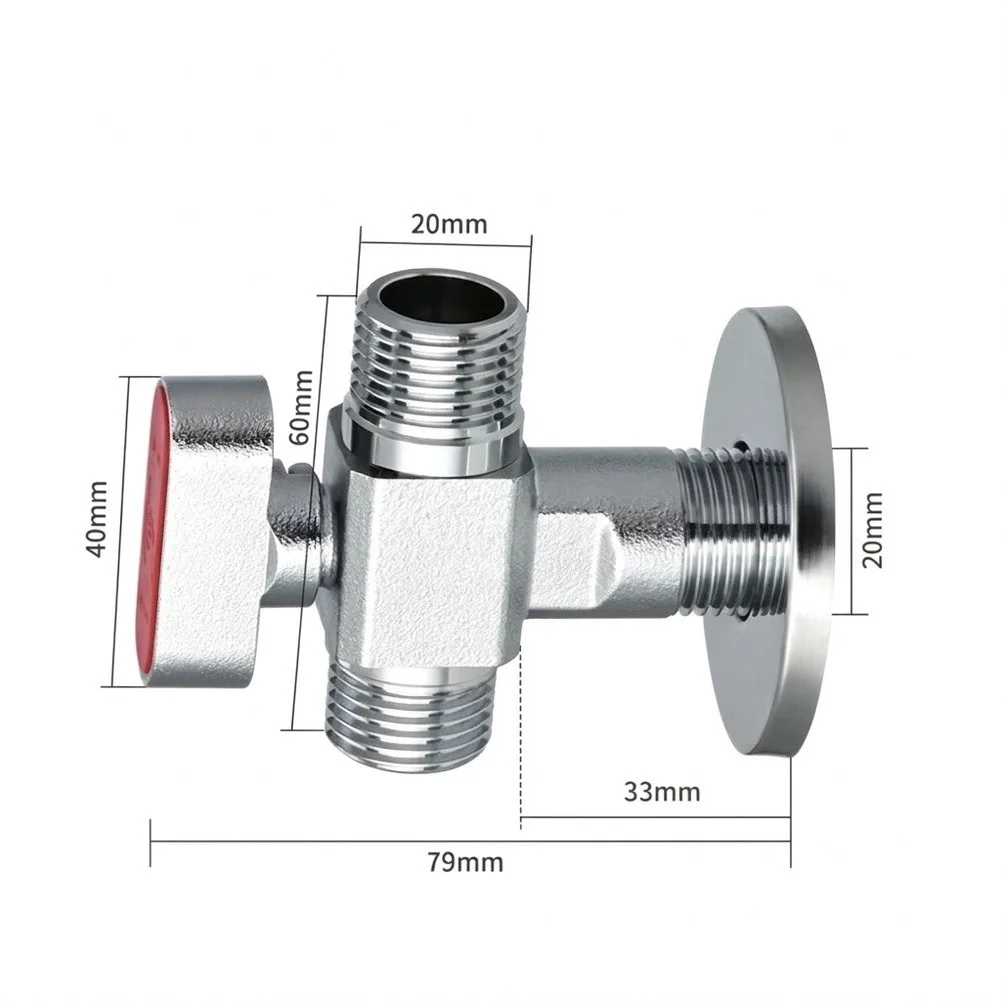 1/2 Inch Brass 3 Way Angle Stop Valve with Precision Gaskets for Reliable Sealing in Residential Installations
