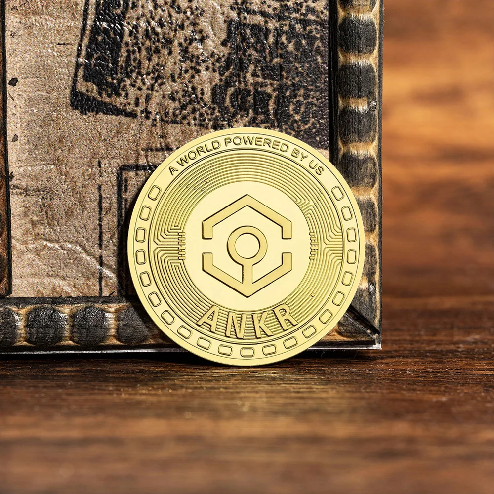 عملات ANKR التشفير التذكارية المطلية بالذهب مجموعة العملات المادية لتزيين المنزل