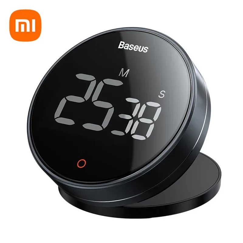 New Xiaomi Baseus Magnetic Digital Timers Manual Countdown Kitchen Timer Countdown Clock Mechanical Cooking Shower Study Counter