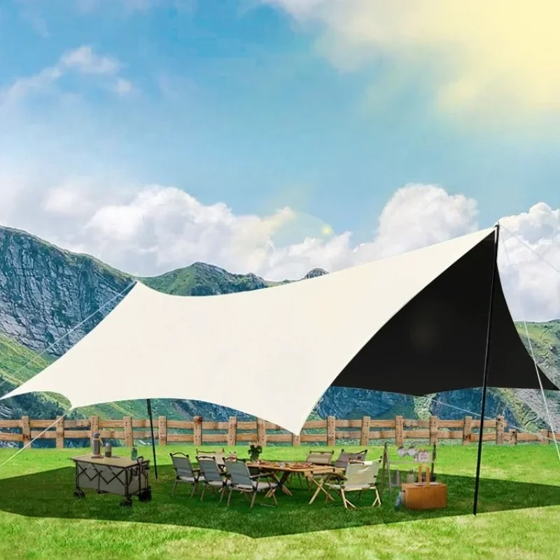 TY1Vinyl canopy tent portable camping sun protection octagonal butterfly awning