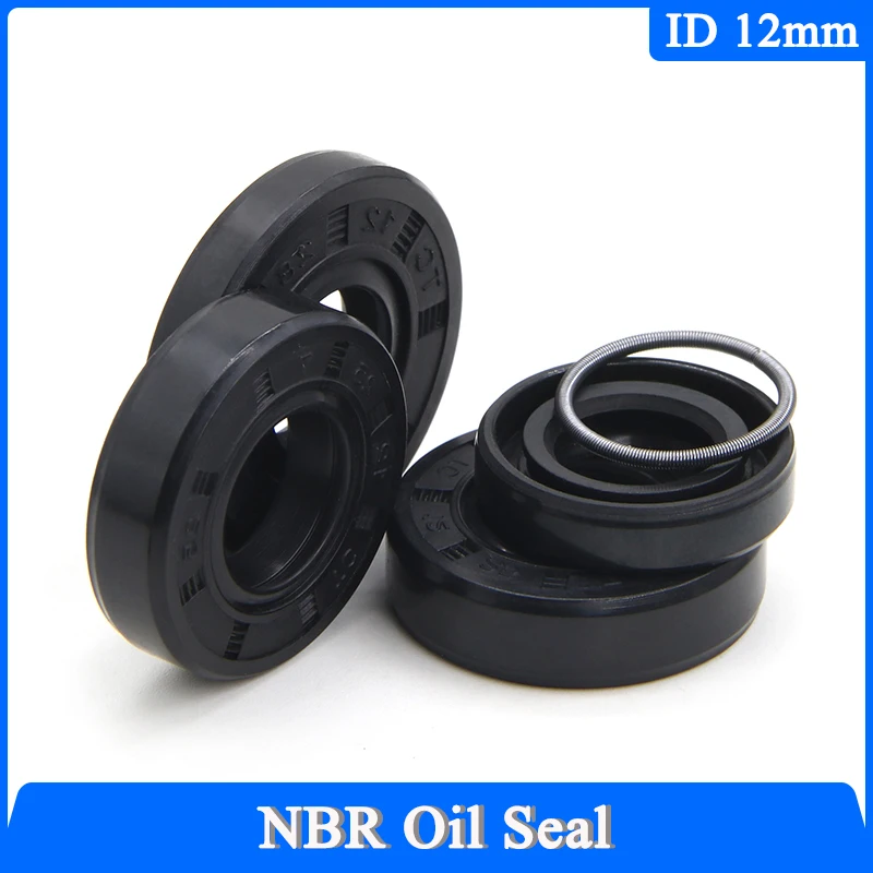 2/5/10pcs Black ID12mm NBR Oil Seals TC-12*19/20/21/22/23/24/25/26/28/30/32/35*5/6/7/8/10 Nitrile Rubber Shaft Double Lip Gasket