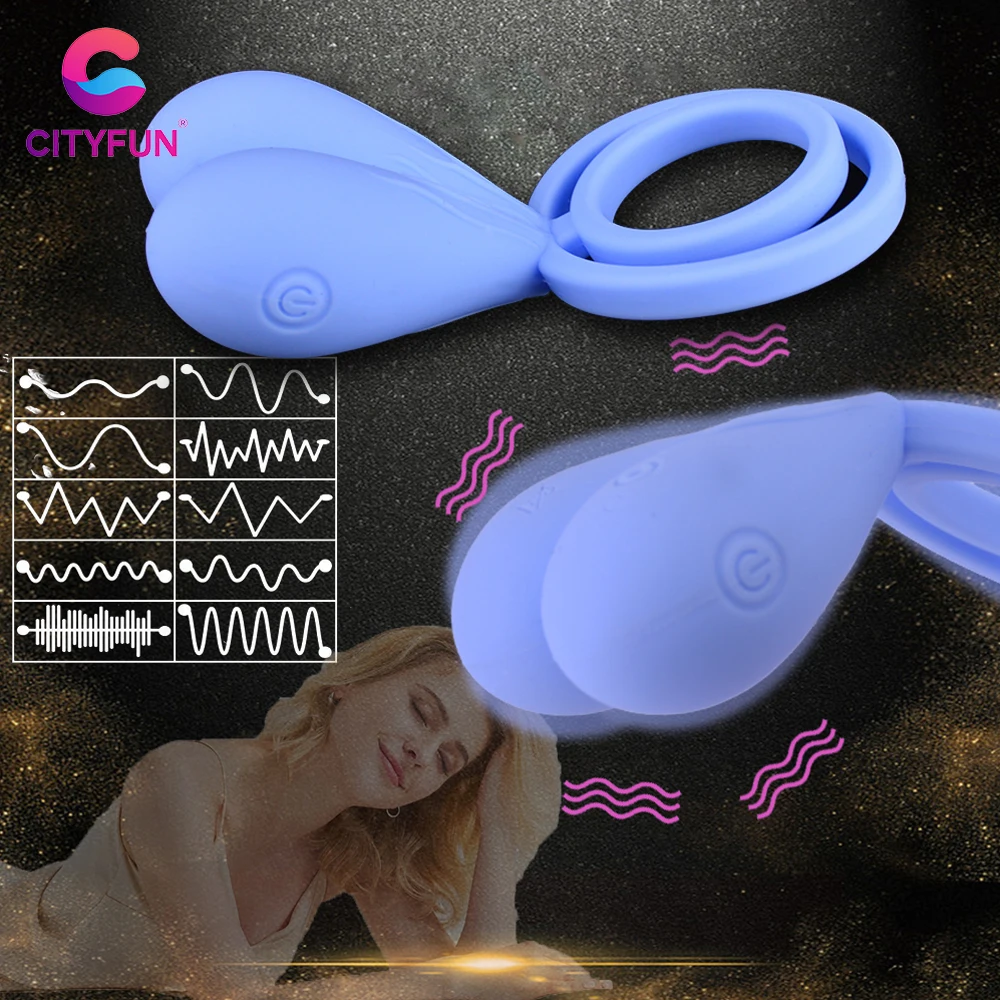 CITYFUN 10 تردد الاهتزاز القضيب الدائري تهتز قفل مزدوج حلقات الحيوانات المنوية النشوة الجنسية أقفال هزاز الكبار BDSM الجنس لعب للرجال #1