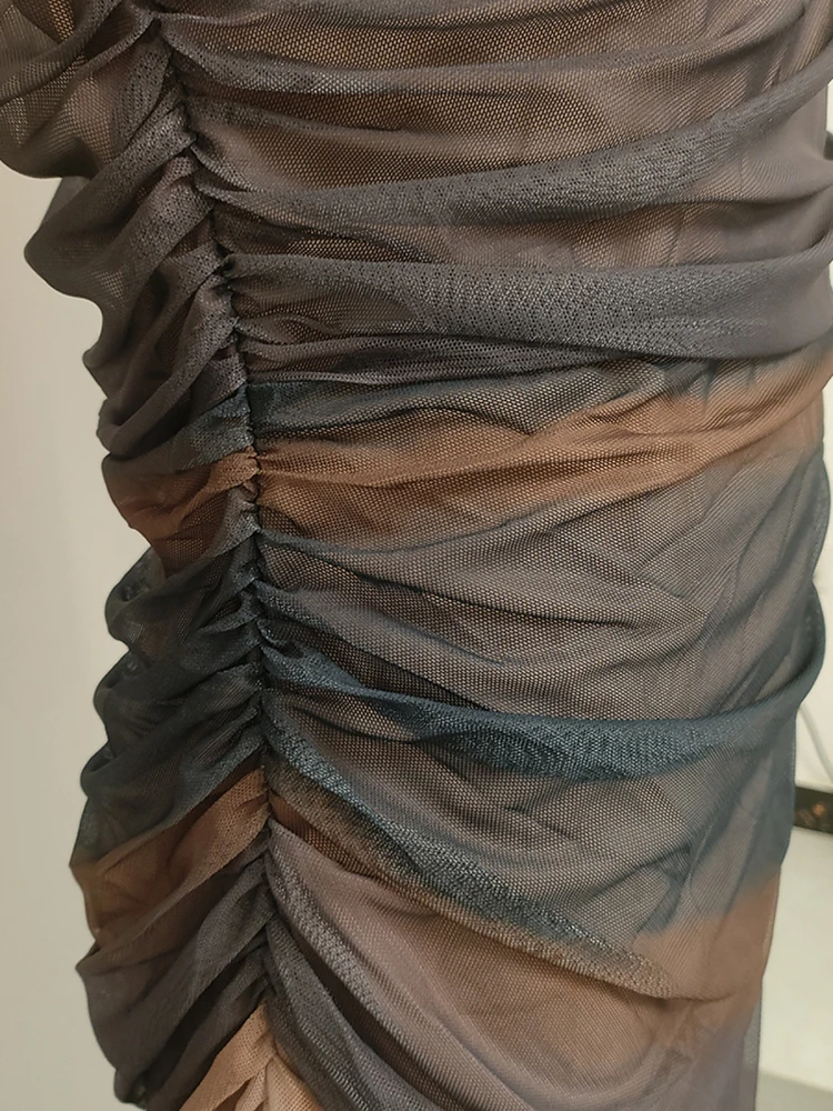 

Летнее женское сексуальное длинное платье Sve Tie Dye Me Bodycon Dr с высокой талией и хвостом, круглое платье из полиэстера, весна-лето