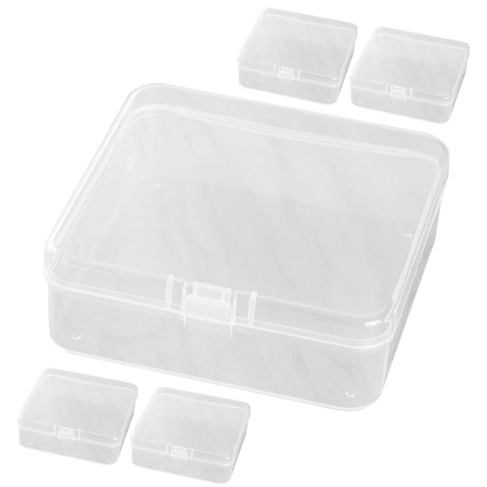 

5Pcs Small Parts Organizer Box Clear Plastic Storage Containers for Screws Bolts Beads Nuts Jewelry Craft Supplies