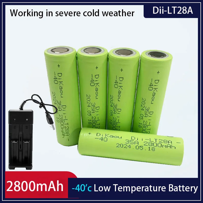 

New 18650 Battery -40°C Low Temperature Battery 3.7V 2800mAh for Scooters Power Tools Model Aircraft Energy Storage Power Supply